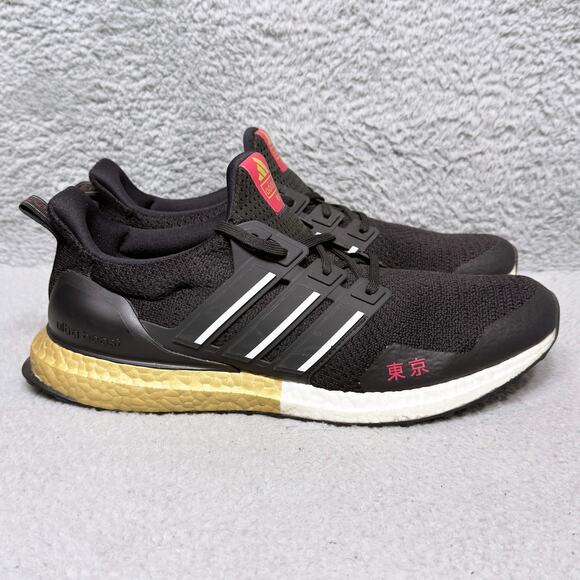 Adidas UltraBoost DNA Tokyo Mens Size 12 Running Shoes Core Black Gold - Picture 2 of 10